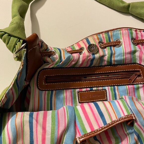 Croft & Barrow Vintage Ultra Colorful Large Shoulder Bag. Canvas Leather Purse. - Picture 9 of 16